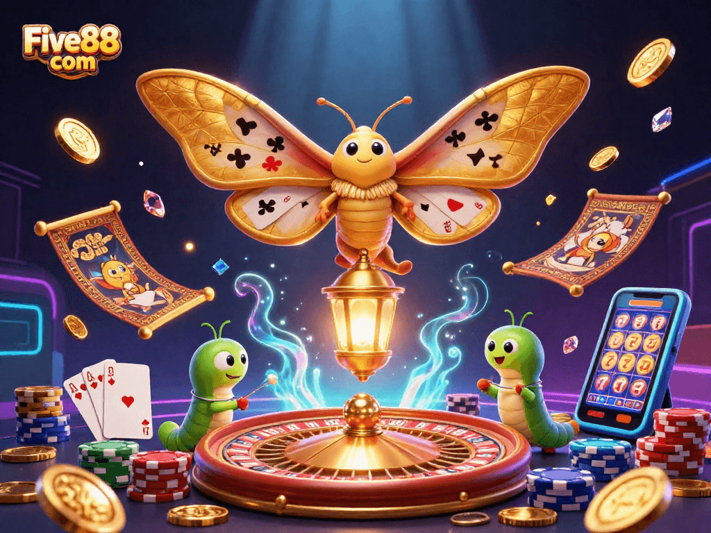 Experience winning with Five88 com through vibrant 3D casino scenes and dynamic game elements.