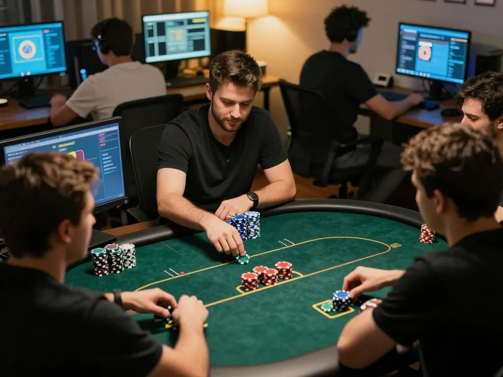 888b online poker players engaging in strategy and high-stakes betting.