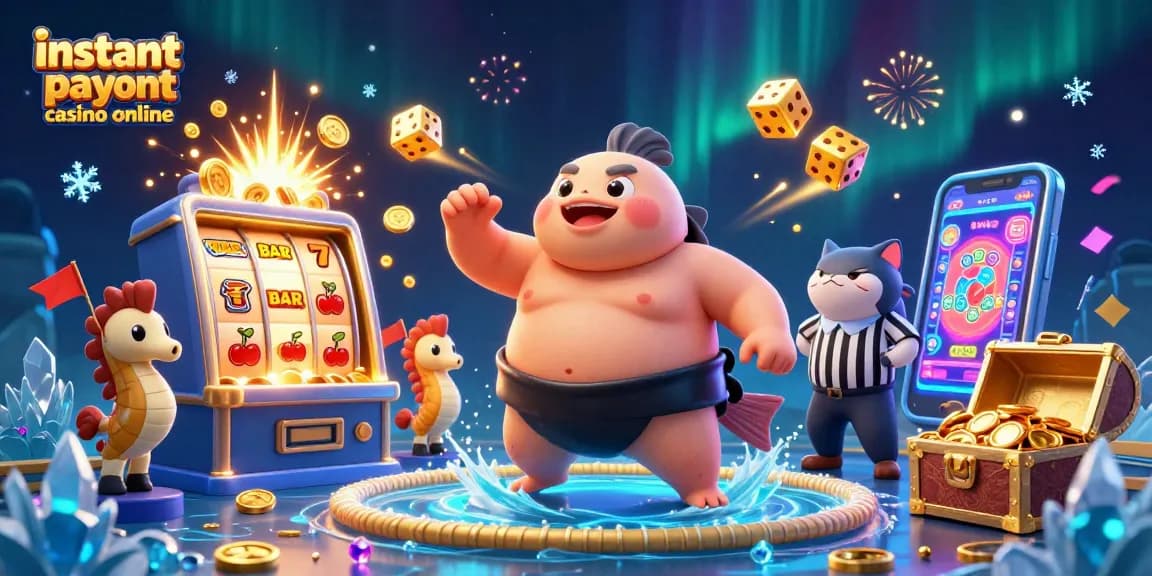 Engage with instant payout casino online illustrated through a vibrant underwater scene with unique characters.