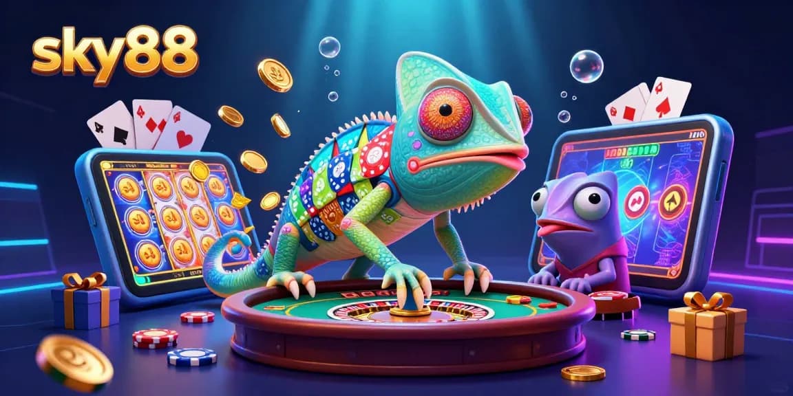 Engage in exciting gameplay at sky88 with colorful slots and vibrant casino elements featured