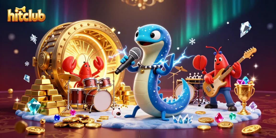 Hitclub features lively underwater attractions with an electric eel DJ, enhancing gaming experience.
