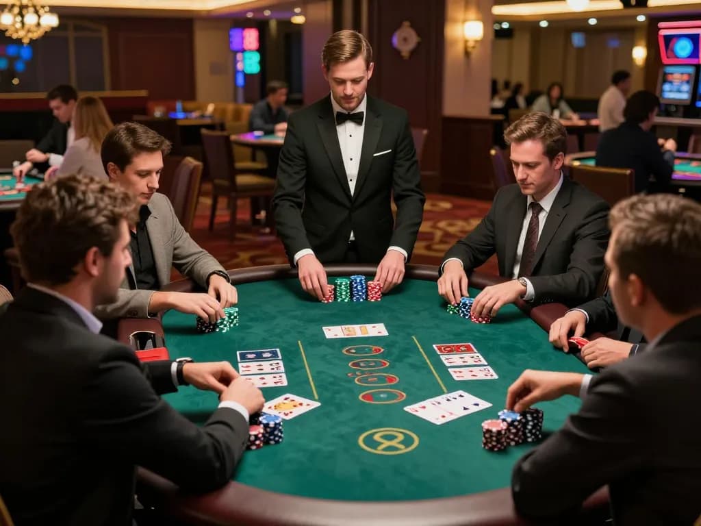 LU88 players engaged in a thrilling blackjack game, showcasing skill and strategy in action.