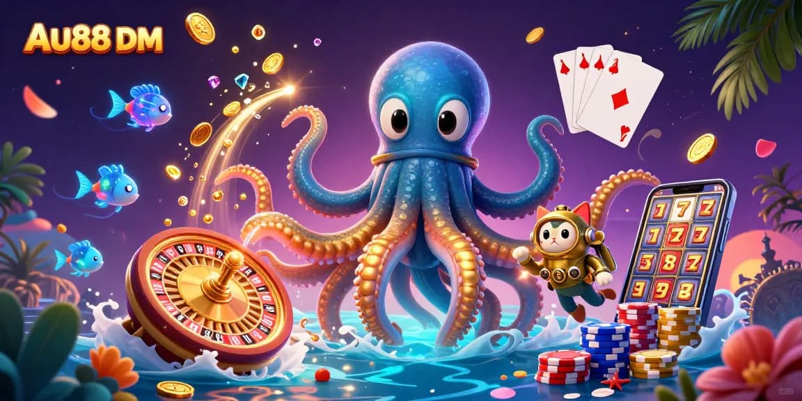 Experience exciting gameplay at Au88 DM with our vibrant, immersive, and engaging casino illustration.