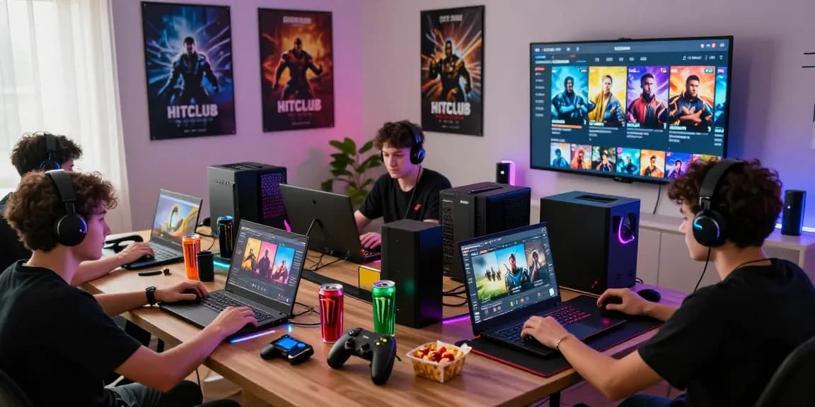Players experiencing the HITCLUB online gaming platform, showcasing excitement and competitive atmosphere.