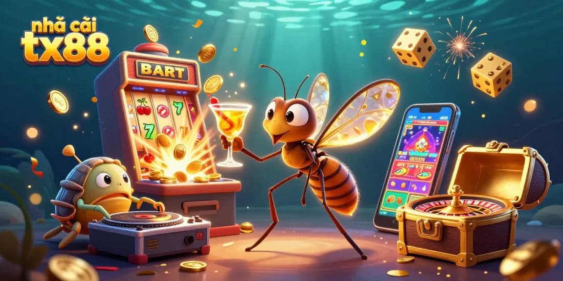 Experience thrill at nhà cái tx88 with a vibrant casino scene featuring unique characters and dynamic games.