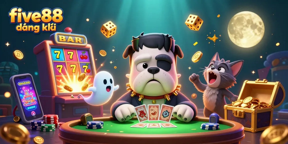 Experience excitement and play at five88 đăng ký with vibrant characters and casino elements.