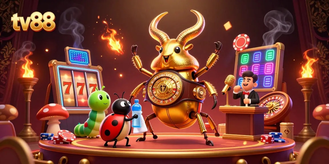 Engage in thrilling gameplay at tv88 with an electrifying 3D casino showdown scene.