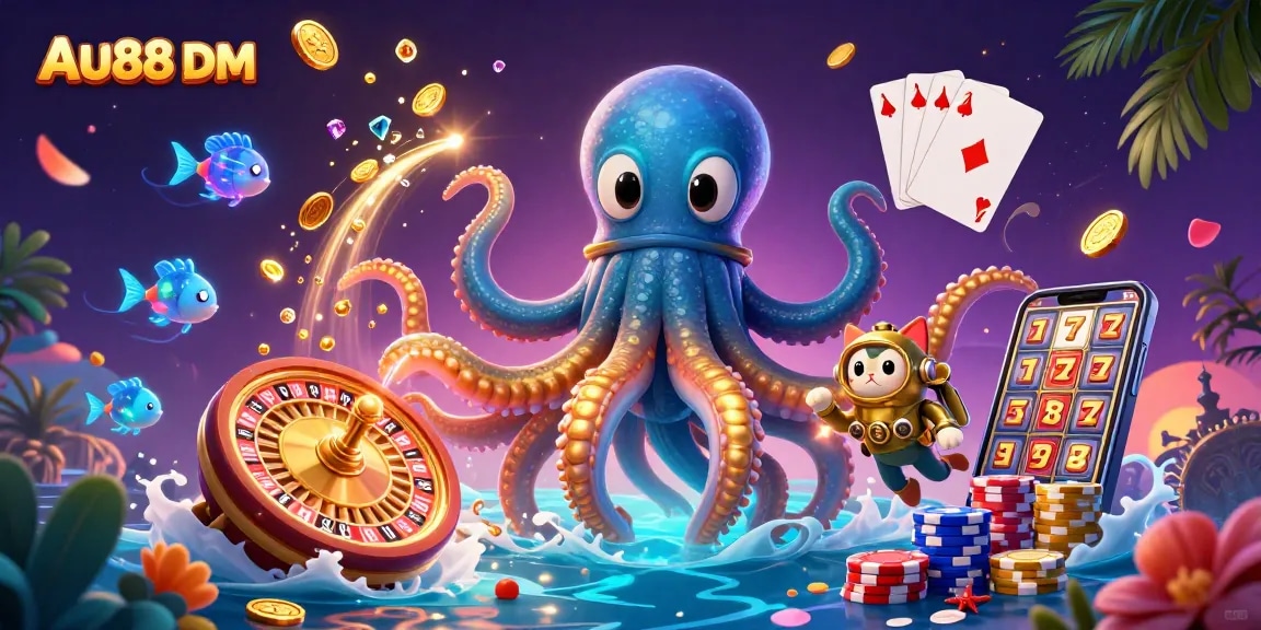 Experience exciting gameplay at Au88 DM with our vibrant, immersive, and engaging casino illustration.