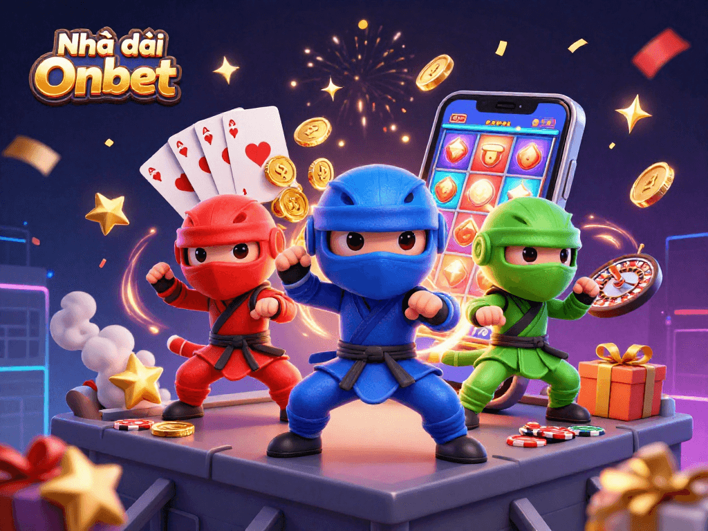 Experience thrilling moments with Nhà cái Oxbet’s colorful ninja chameleons amidst casino excitement.