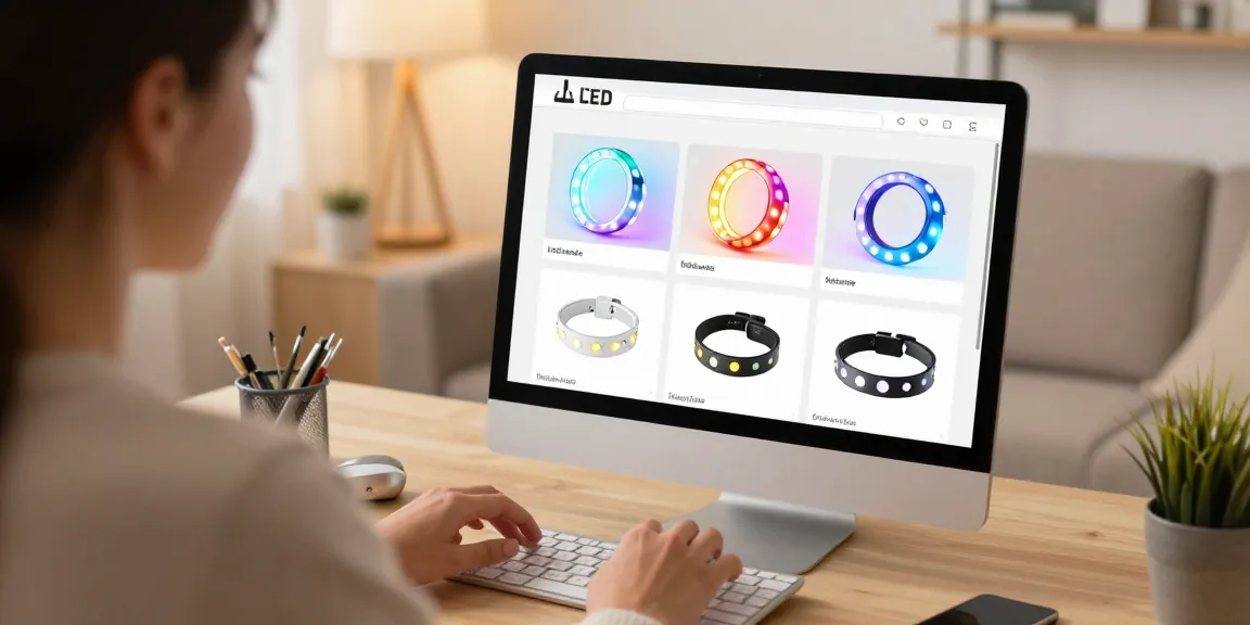 Banda led options in an online shopping setting, featuring product reviews and best deals for LED lights in a digital marketplace.