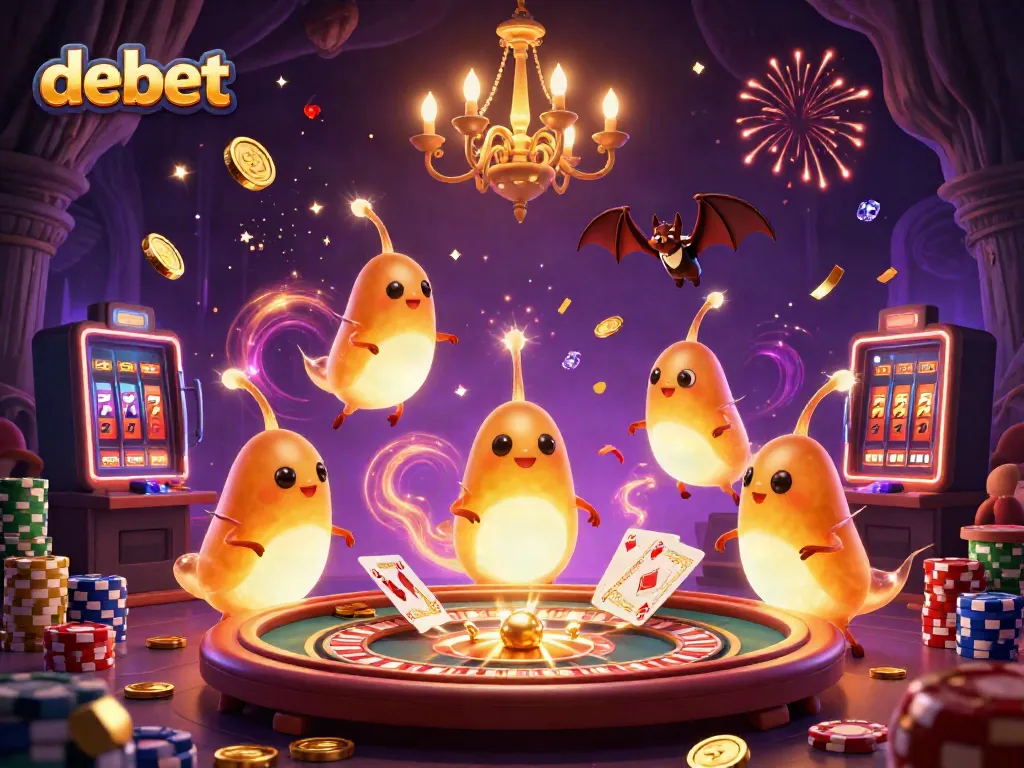 Join the vibrant casino scene with debet as glowworms illuminate the playful cave atmosphere.