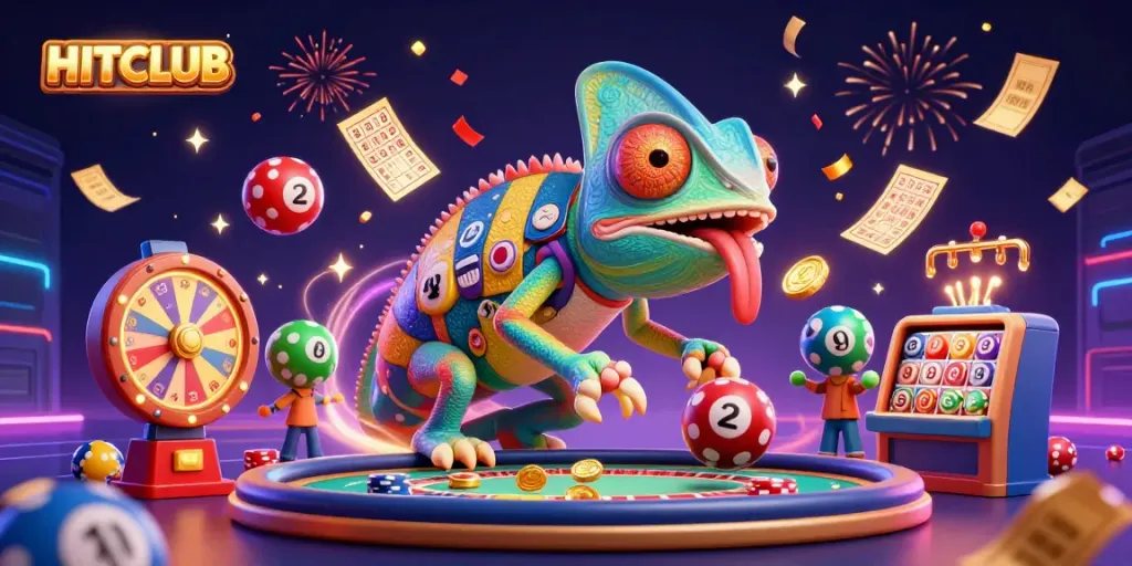HITCLUB presents a vibrant casino scene, showcasing thrilling lottery and casino excitement.