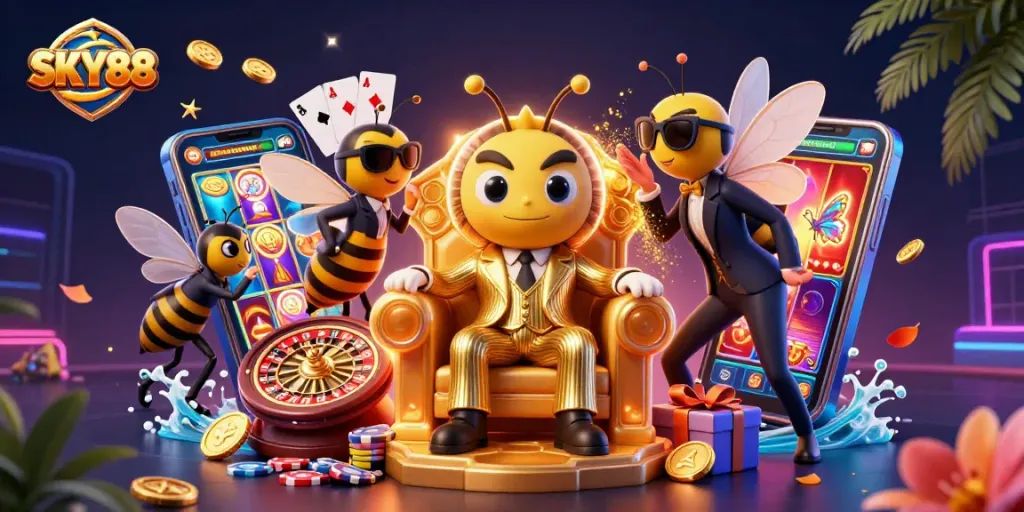 Engage in winning strategies at SKY88 with vibrant slot games and casino excitement.