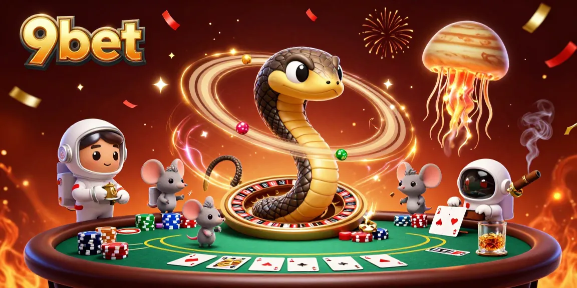 Experience the excitement of 9bet with players engaged in cosmic casino action and vibrant game elements.