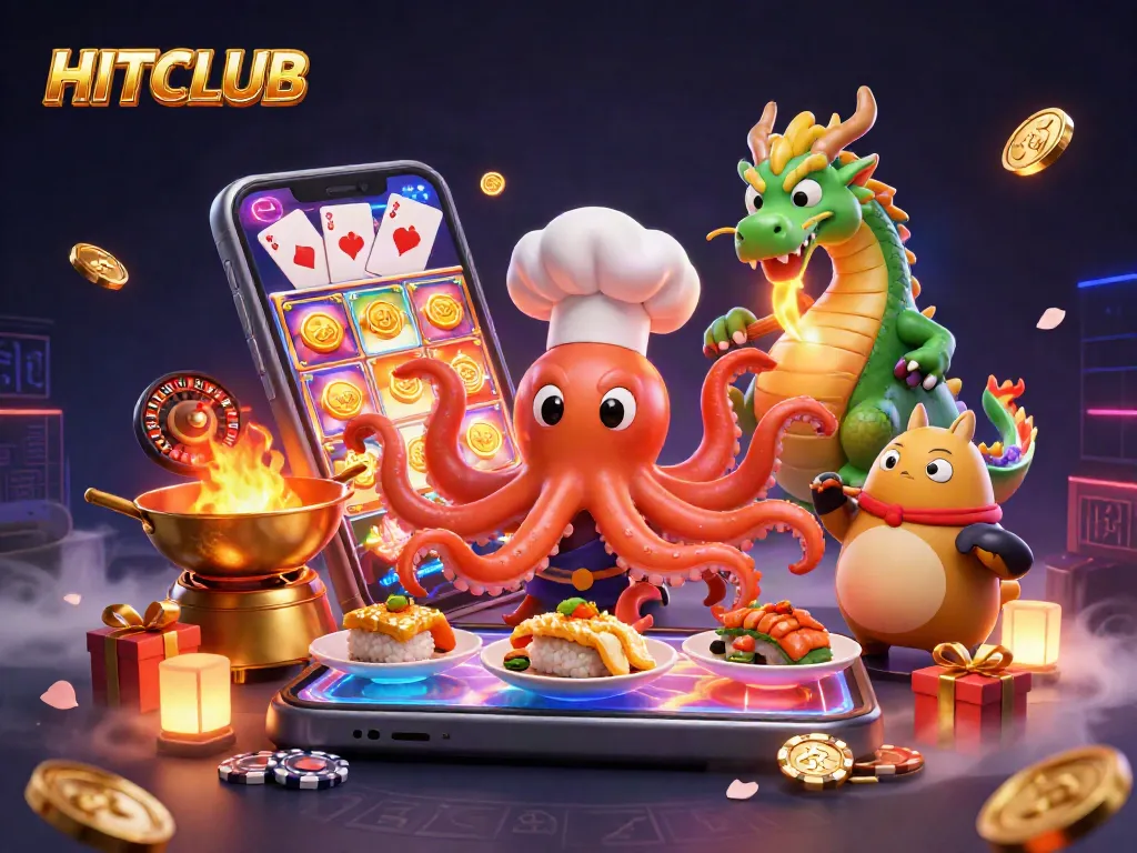 Experience HITCLUB excitement with colorful slot games and dynamic gambling action!