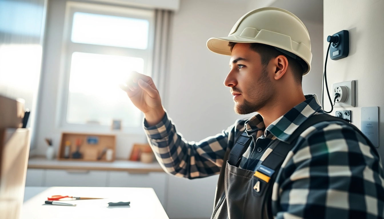Vancouver electrician performing wiring installation in a sunny home setting.