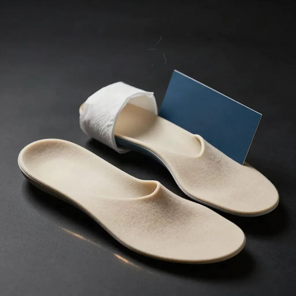 Cloud Arch insoles beside a sneaker opening and foam tray on a black studio surface.