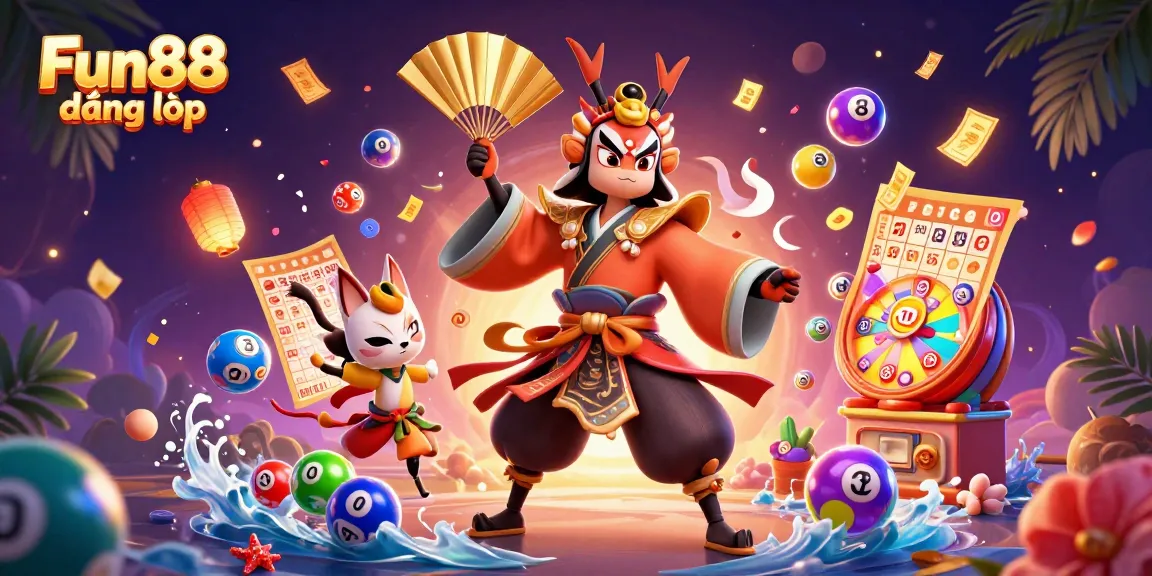 Join Fun88 đăng nhập with an engaging scene featuring vibrant lottery elements and captivating characters.