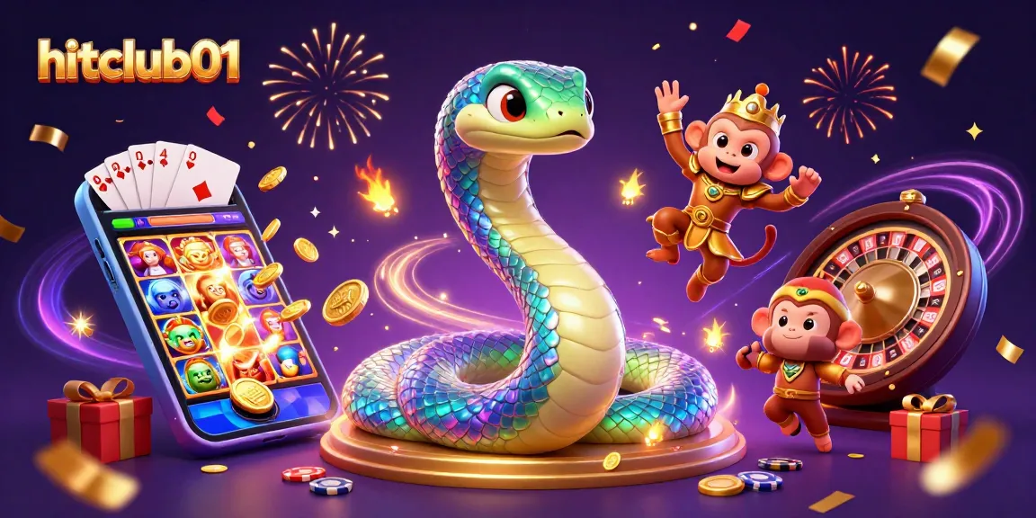 Spin vibrant slots and win big with hitclub01 in this dazzling casino scene.