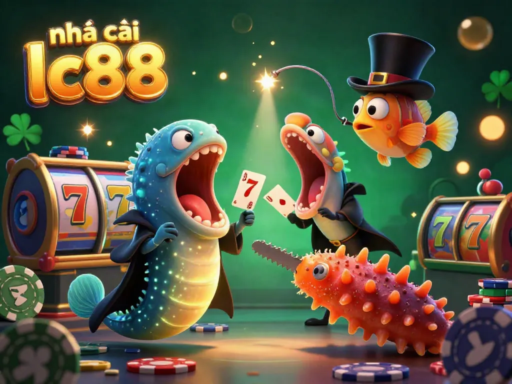 Watch nhà cái lc88's magical scene with vibrant characters performing tricks in a casino atmosphere.