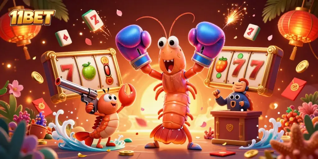 Engage with thrilling slots action at 11BET featuring colorful characters and dynamic game elements.