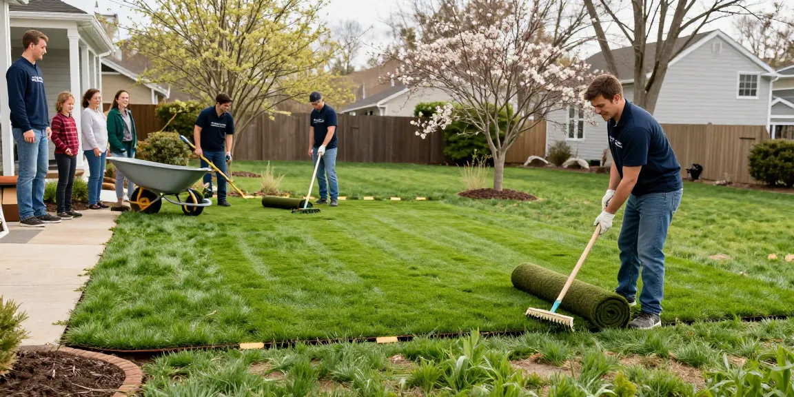 Resodding Ottawa with expert landscaping team revitalizing a home lawn