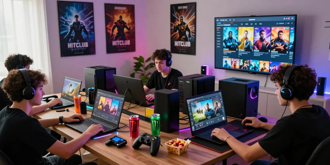 Players experiencing the HITCLUB online gaming platform, showcasing excitement and competitive atmosphere.
